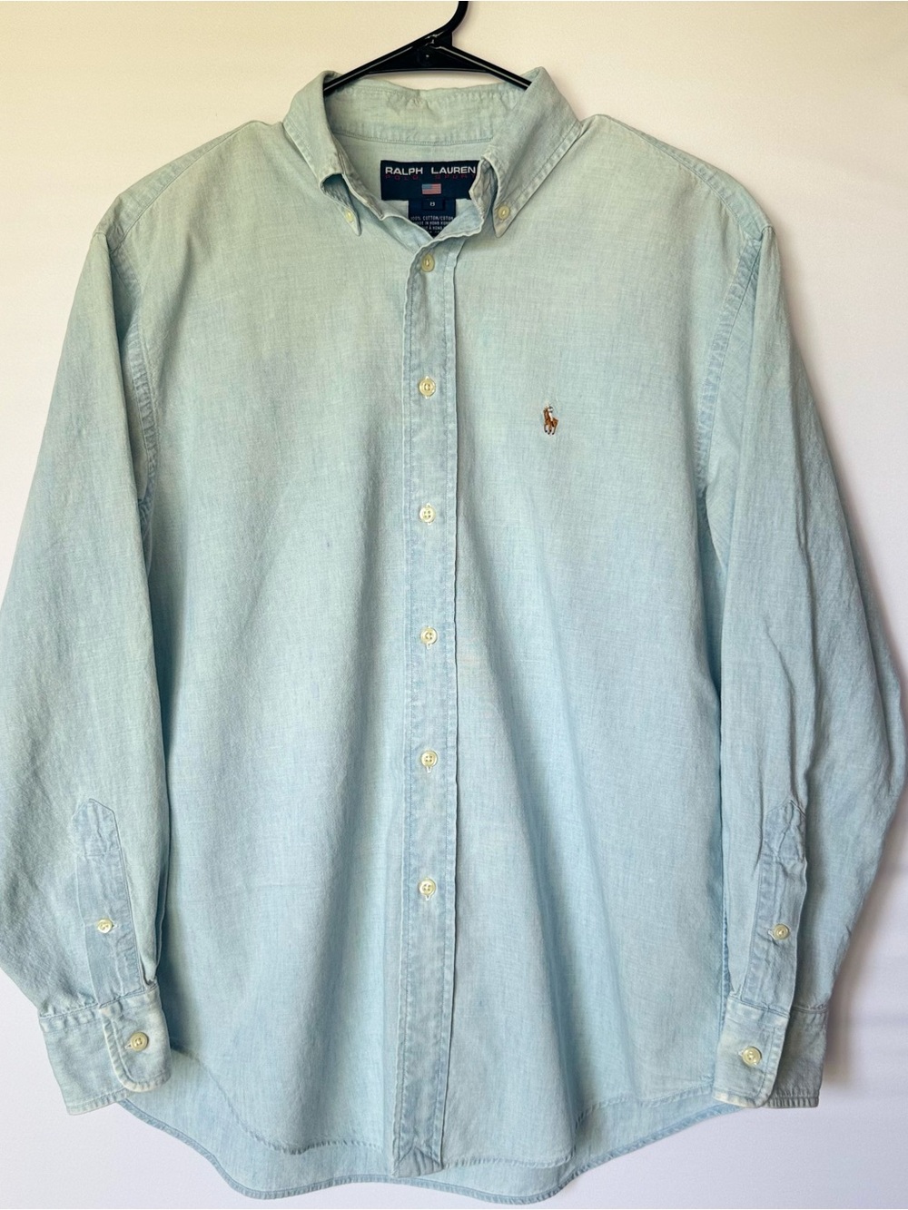 Ralph Lauren Polo Sport  Women's 8 Soft Faded Chambray Oxford Shirt Vintage 90s